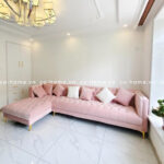 Sofa góc L tân cổ điển hồng PA0104-020