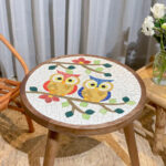 Bàn Mosaic tròn họa tiết cú mèo PA0204-006