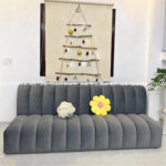 Sofa băng nhung xám PA0103-028