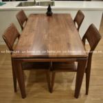 Bộ bàn ăn 4 ghế gỗ óc chó