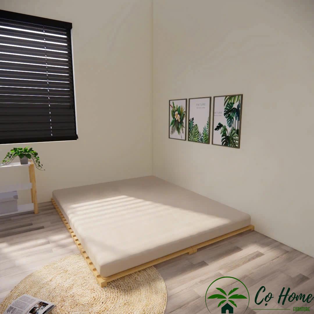 giường ngủ pallet gỗ thông