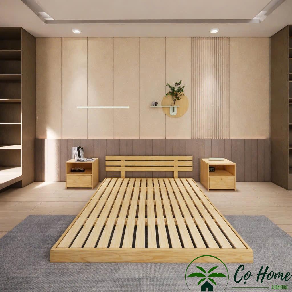 giường gỗ tự nhiên giá rẻ M10