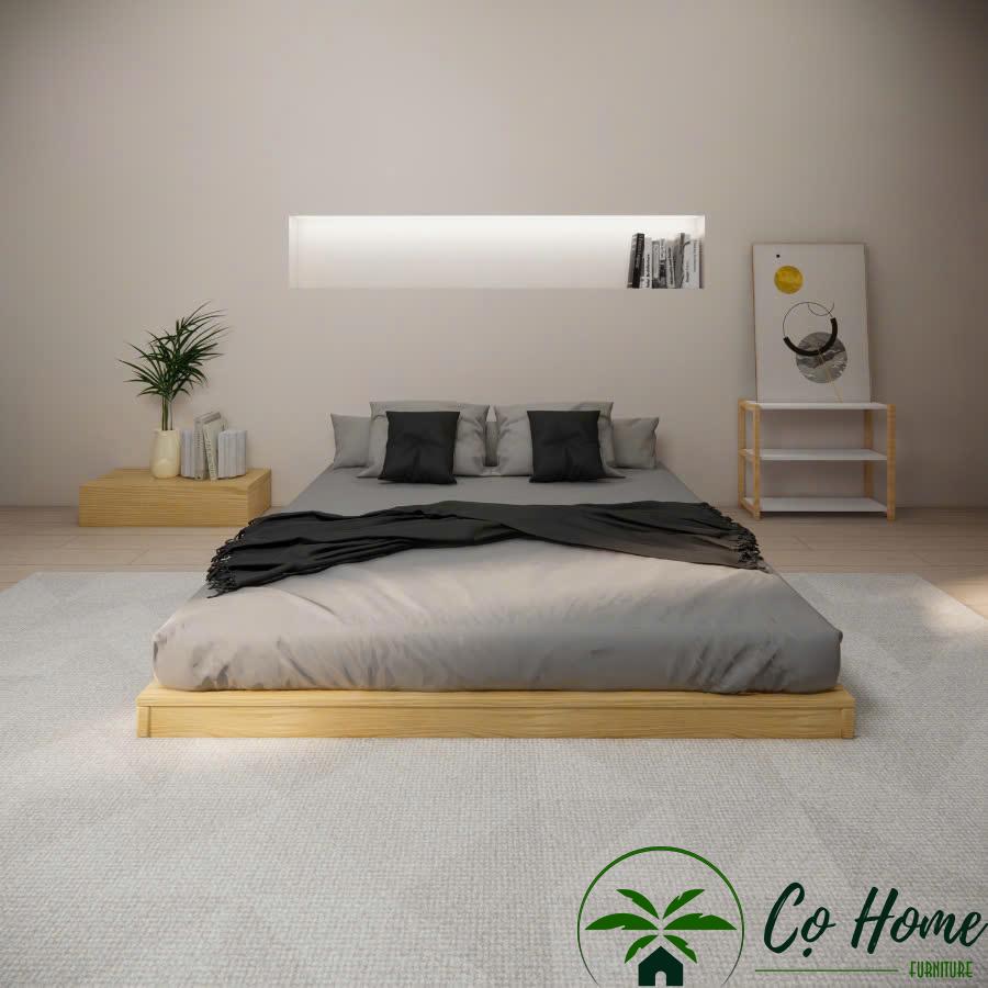 Giường gỗ tự nhiên giá rẻ M09