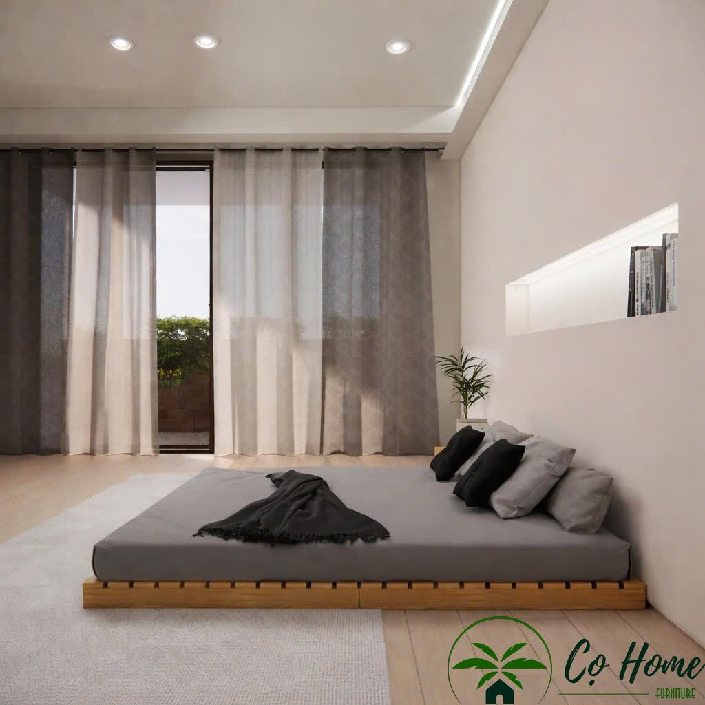 Giường gỗ tự nhiên giá rẻ M09