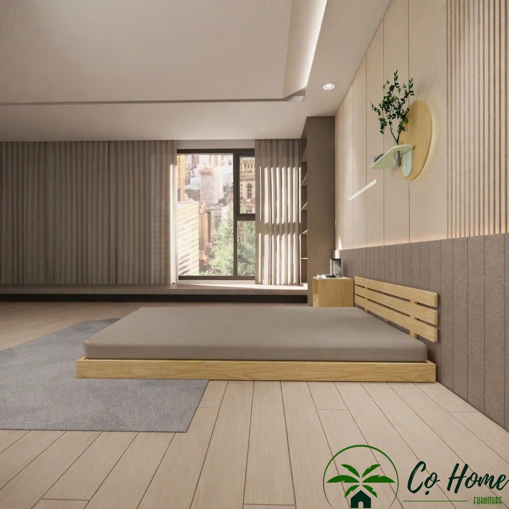 giường gỗ tự nhiên giá rẻ M10-2