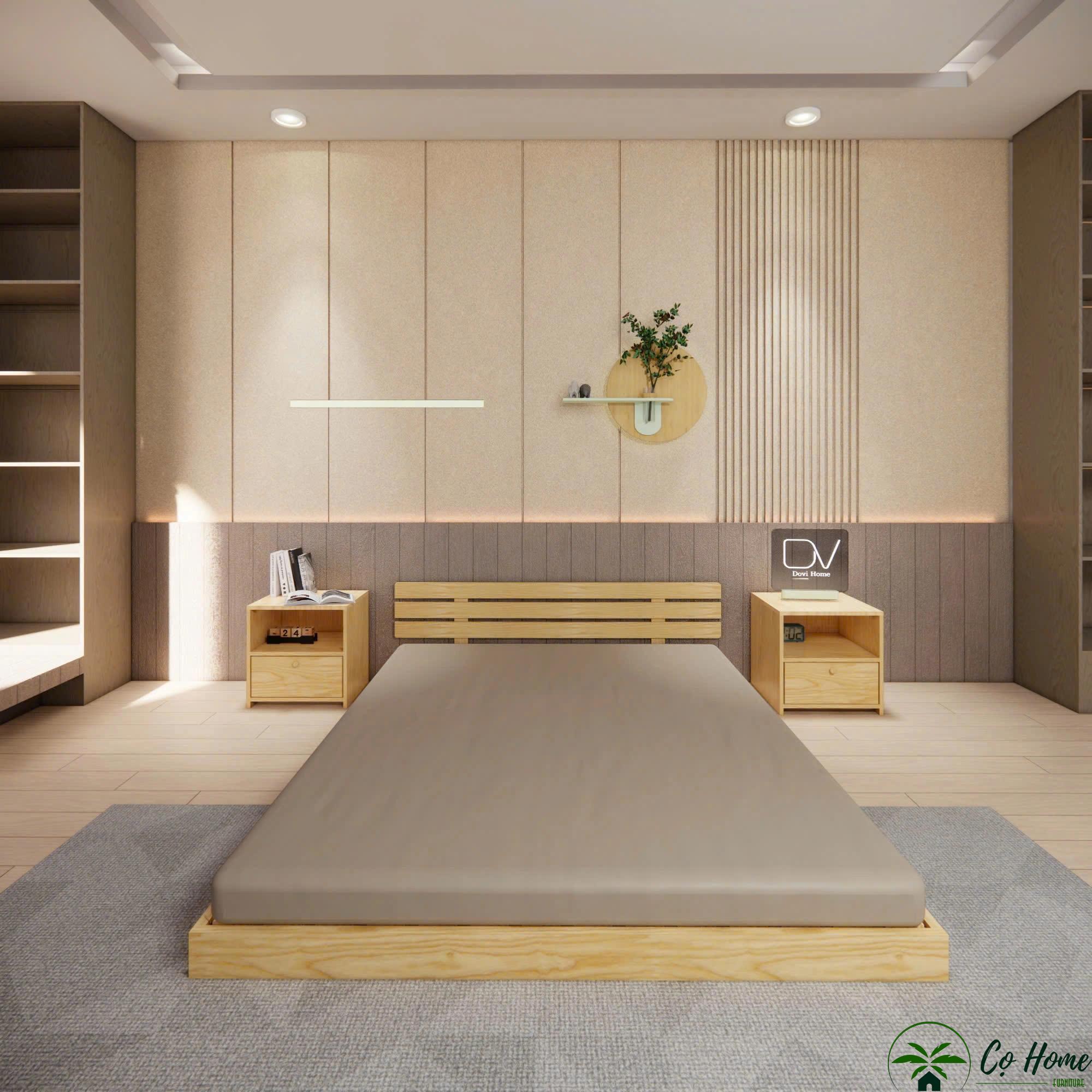 giường gỗ tự nhiên giá rẻ M10-1