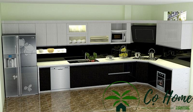 Tủ bếp chữ L hay chữ U